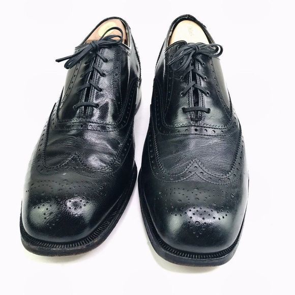 Hanover Vintage Embassy collection Mens Size 10 black leather oxford dress shoes main image 6